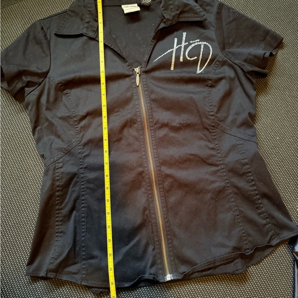 Harley Davidson zip-front bling shirt rhinestones size 1W (1X) - nice!! - Picture 7 of 8